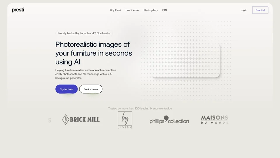 AI Background Generator for Furniture | Presti AI