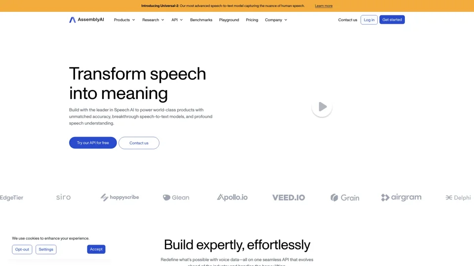 AssemblyAI | AI models to transcribe and understand speech