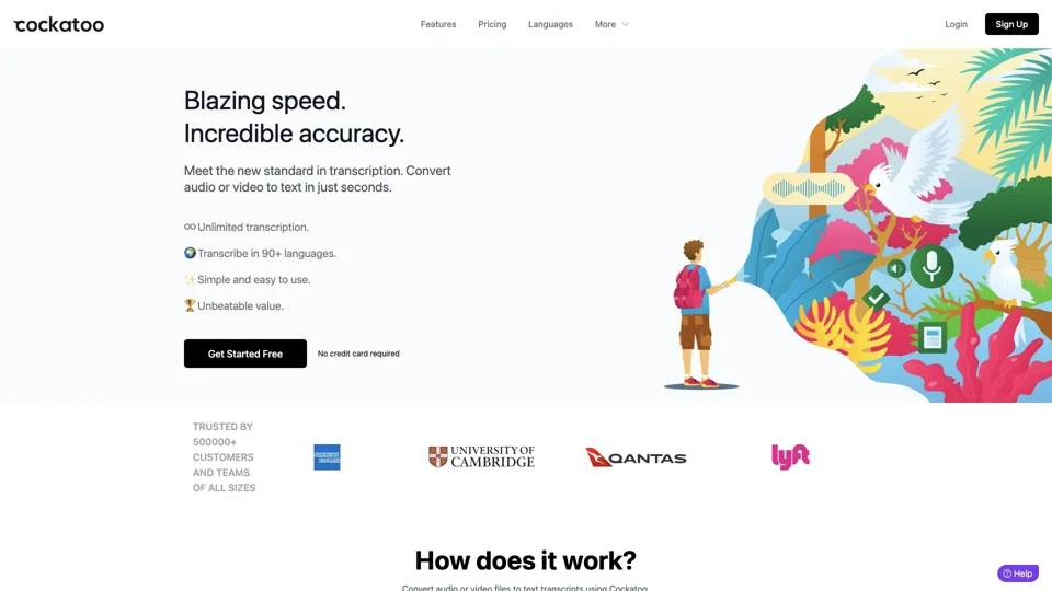 Cockatoo - Convert Audio and Video to Text with AI