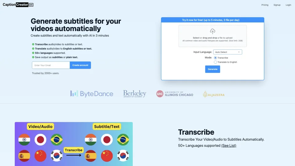 Online AI Subtitle Generator - CaptionCreator