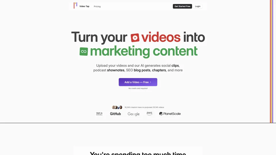 Video Tap - Transform videos into endless content