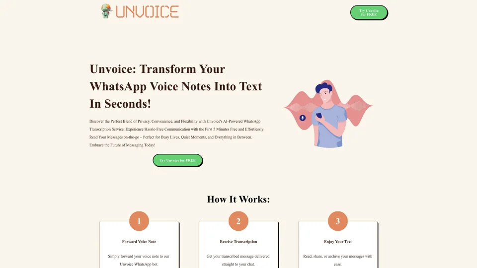 Unvoice Bot - Your AI WhatsApp Voice Transcriber