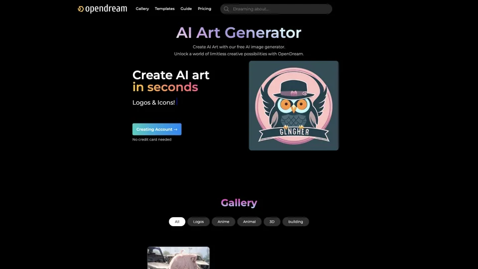 AI ART Generator - Free Text to Image in OpenDream