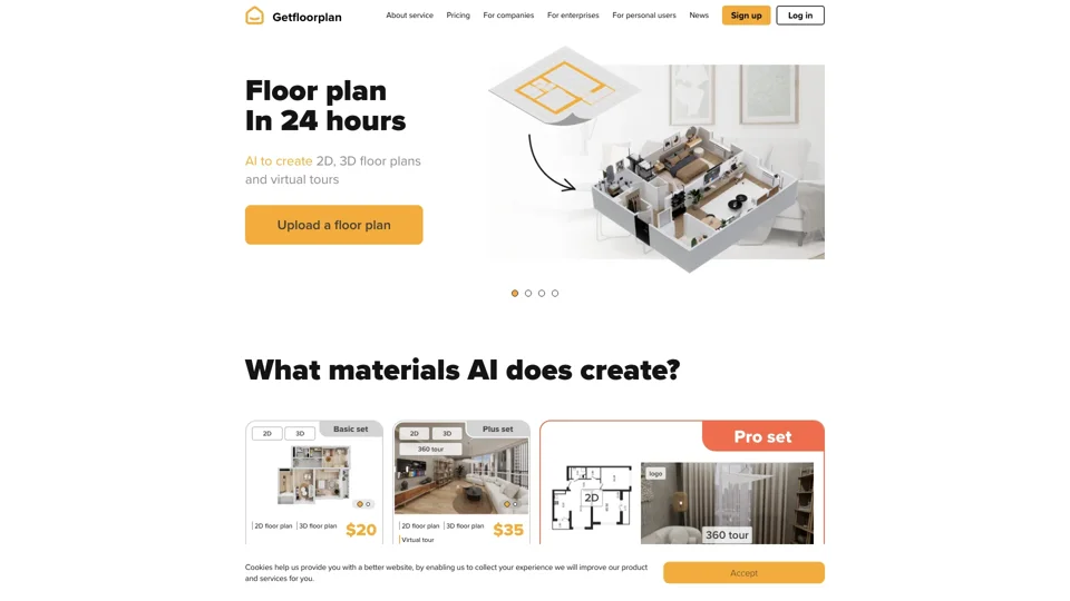 Creating 2D and 3D floor plans with AI