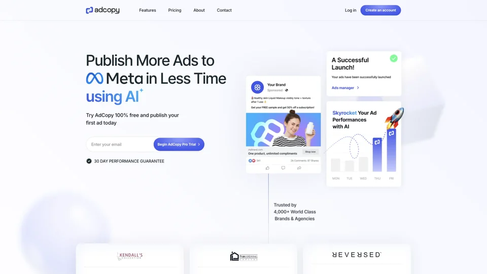 AdCopy - Publish Winning Ads to Meta Lightning Fast using AI