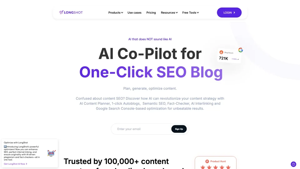 LongShot: AI Co-Pilot to Plan, Generate, Optimize Content