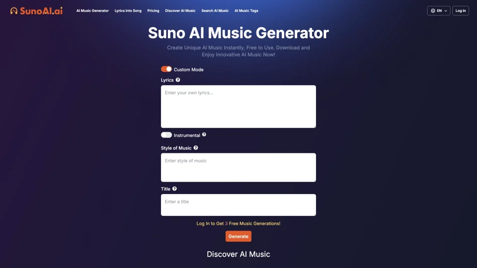 SunoAI: Free Suno AI Music Generator