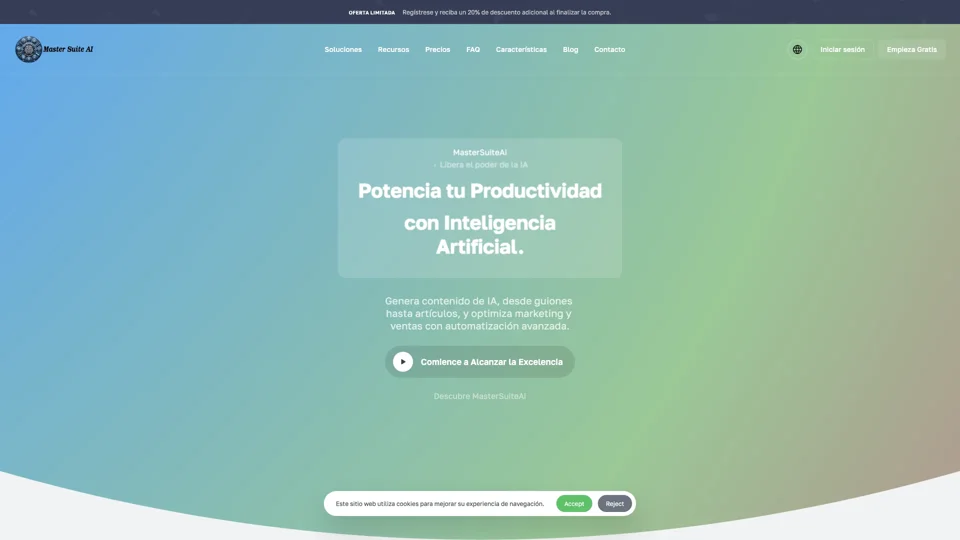 MasterSuiteAI: Plataforma SaaS de IA para Productividad y Creación de Contenidos