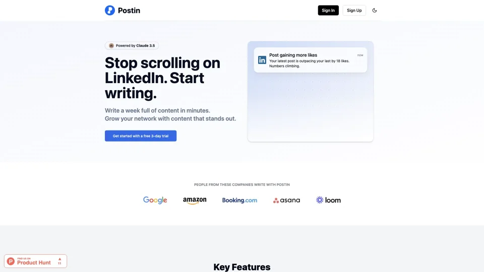 Postin - Write like a LinkedIn influencer using AI