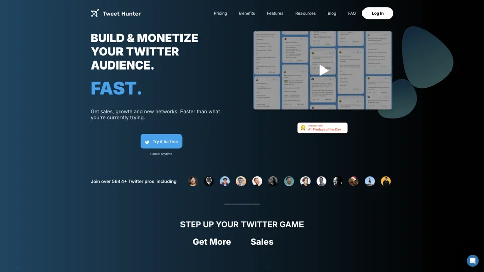 Tweet Hunter | Get More Twitter Followers | Tweets, Threads, Scheduler, Analytics