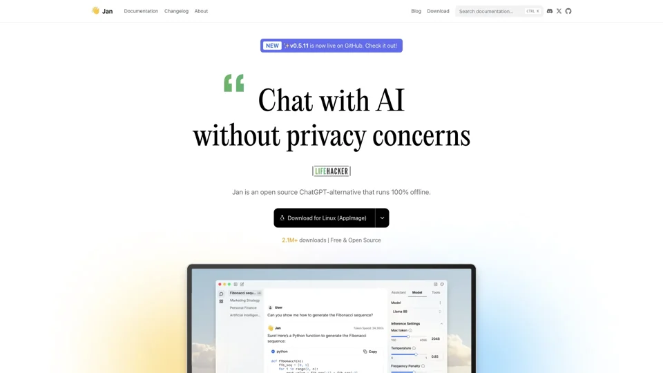 Jan: Open source ChatGPT-alternative that runs 100% offline - Jan