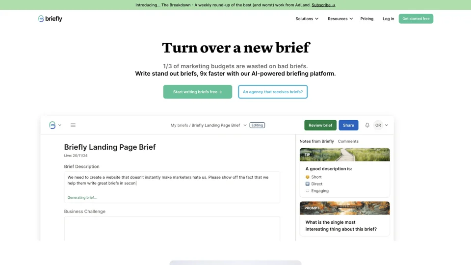 Briefly - The AI Powered Briefing Platform