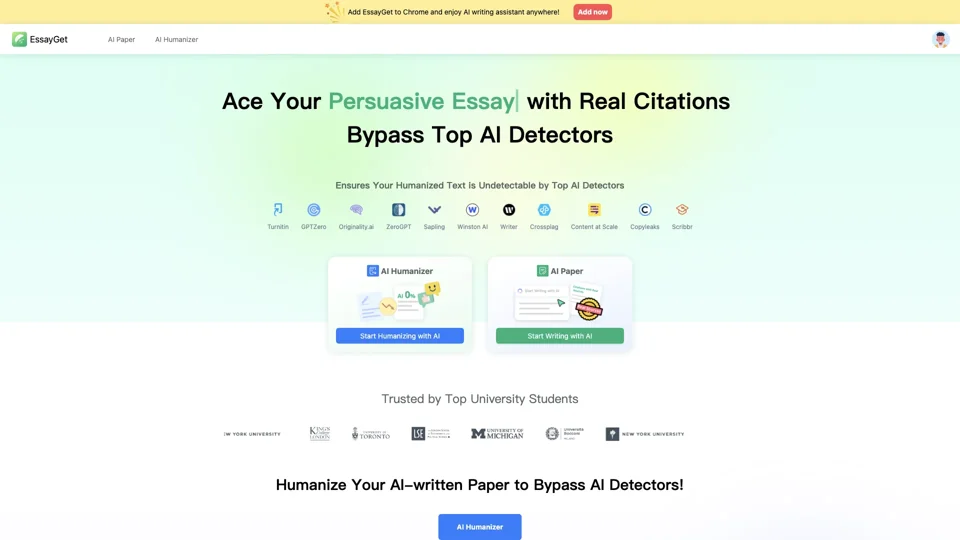 Best AI Detector, Humanizer And Writer - Essayget