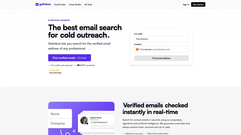 Getinbox | Email Search | Free B2B Email Database