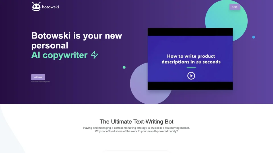 Your personal AI copywriter  | Botowski