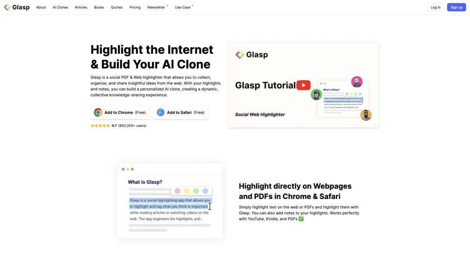 Glasp: PDF & Web Highlighter for Researchers & Learners