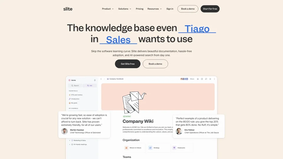 Slite - AI-powered knowledge base