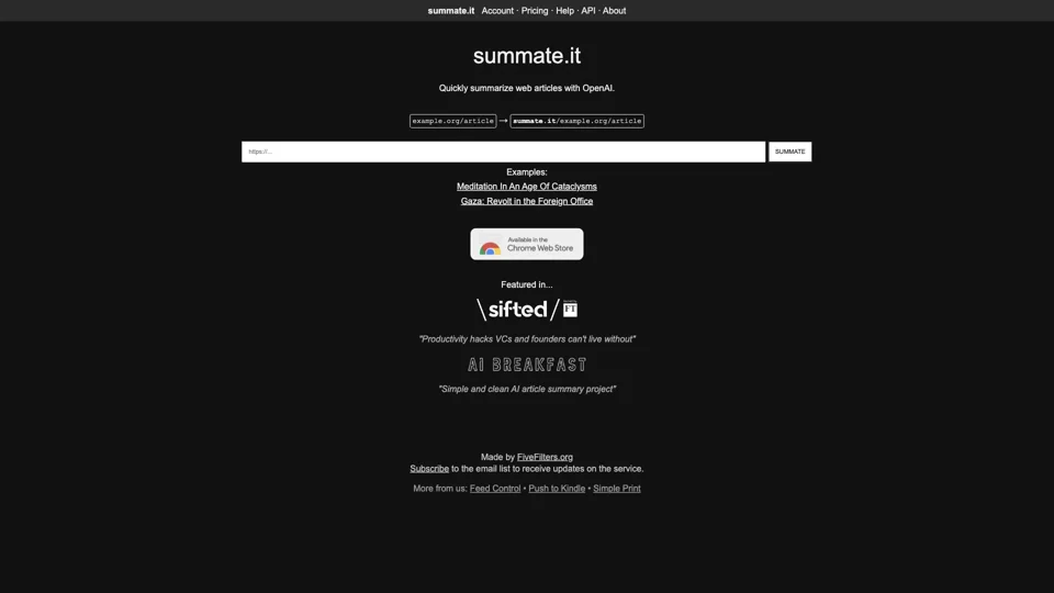 Summate.it - Quickly summarize web articles