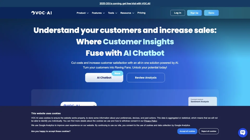 VOC AI | The Only Unified Customer Experience Mangement Platform: Where Customer Insights Fuse with AI Chatbot Excellence