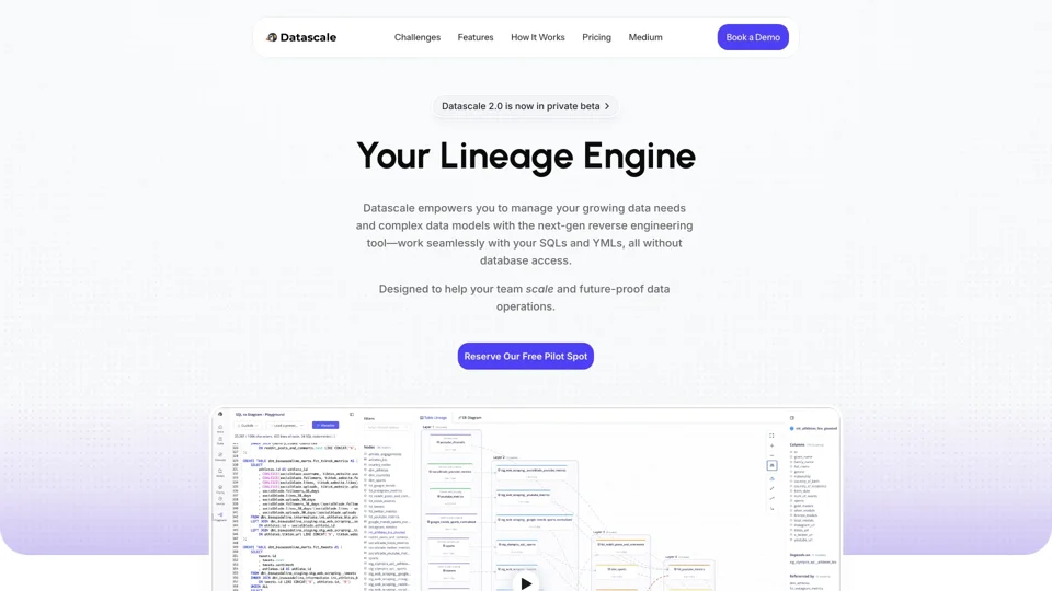 Managed Data Catalog And Lineage Graph  - Datascale