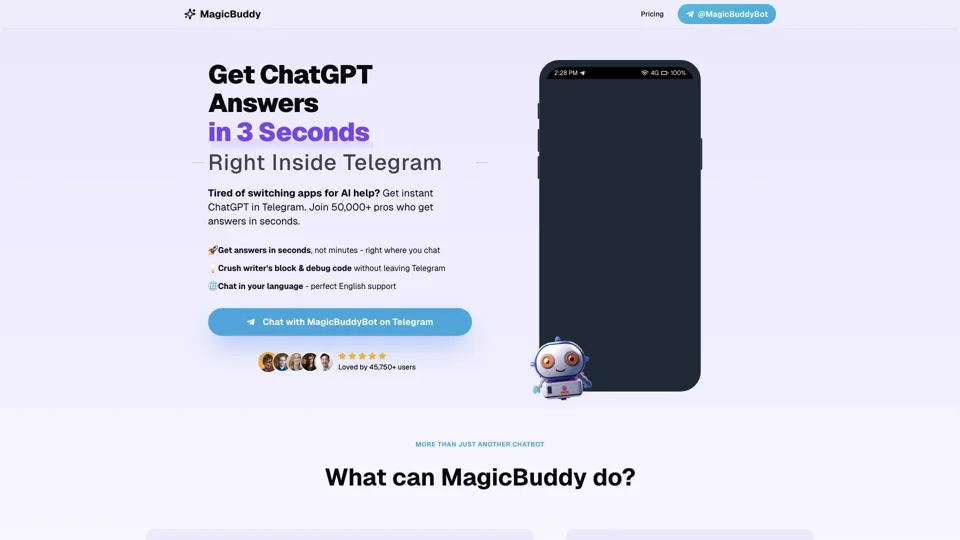 MagicBuddy: ChatGPT Telegram Bot | AI Bot for Telegram